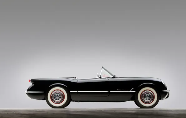 Corvette, Chevrolet, 1954, Black, retro cars, Chevrolet Corvette Black