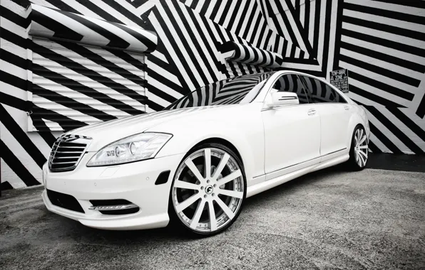 Picture lights, Mercedes, with, color, S550, lowered, smoked, matched