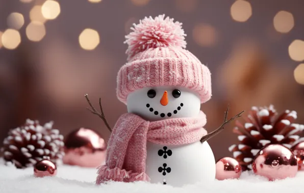 Winter, snow, Christmas, New year, snowmen, snowman, AI art, neural network