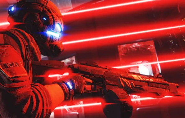 Picture face, sci-Fi, shooter, Titanfall 2, from the first