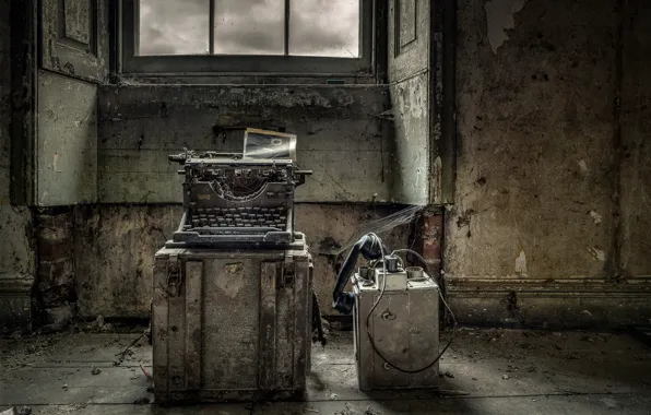 Picture background, phone, Typewriter
