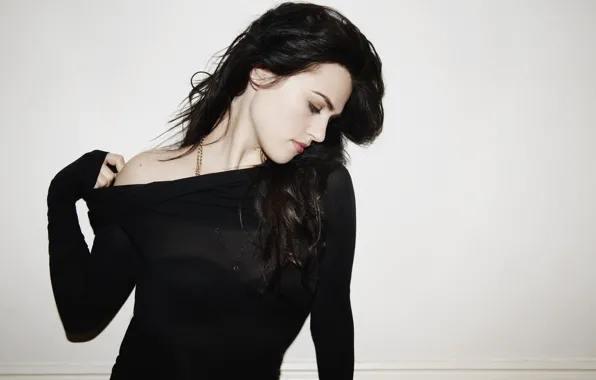 Picture girl, pose, dress, actress, brunette, Katie McGrath, Katie McGrath