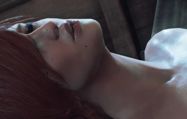 Girl, face, the game, girl, game, The Witcher, face, emotion
