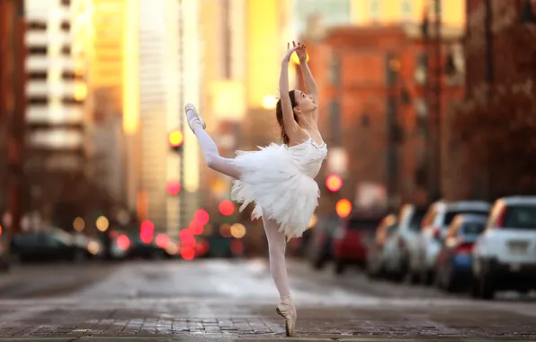 Picture street, dance, girl, ballerina, tiny dancer