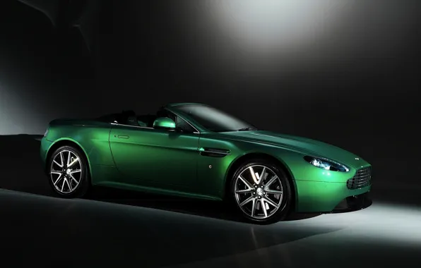 Picture greens, background, Aston Martin, Aston Martin, Roadster, convertible, Vantage S Roadster