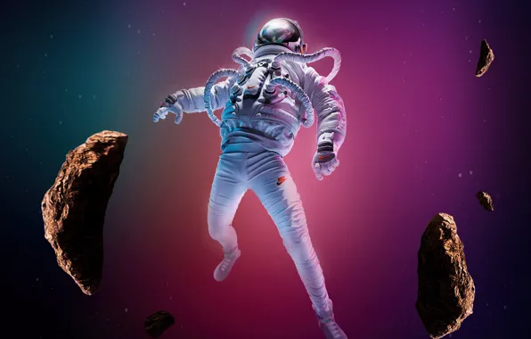 The wreckage, space, flight, drop, costume, space, meteorites, flight