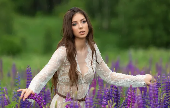 Picture summer, girl, flowers