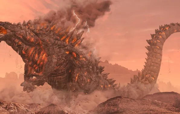 Monster, Lizard, Zipper, Godzilla, Art, Godzilla, by Elden Ardiente, Elden Burning