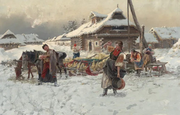 Picture Bratislava, 1892, Bratislava, oil on canvas, Czech painter, Jaroslav Vesin, Jaroslav Veshin, Czech painter