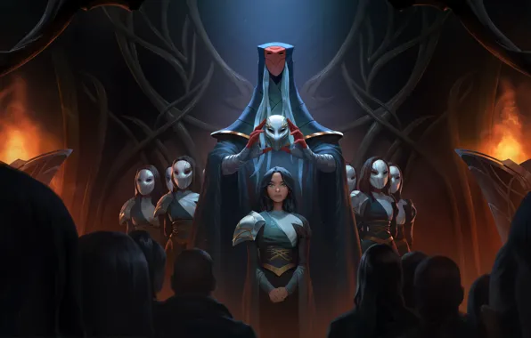 People, girls, mask, dedication, Legends of Runeterra