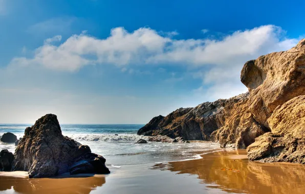 Sea, landscape, nature, rocks