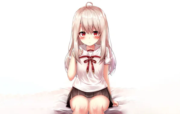 Girl, sexy, lingerie, pantsu, school uniform, panties, pink hair, long hair