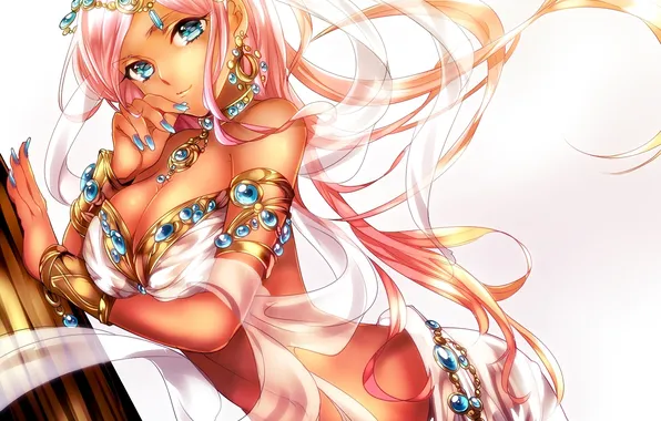 Decoration, art, white background, vocaloid, megurine luka, Vocaloid, ichinose777