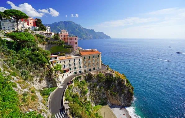 Picture Amalfi coast, Italy, mountains, nature, home, municipality, road, the city