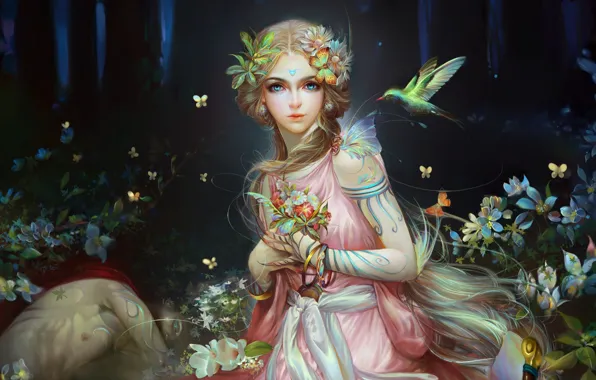 Summer, girl, the game, art, China