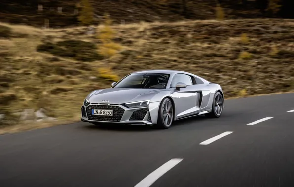 Road, Audi, speed, supercar, Audi R8, Coupe, V10, 2020