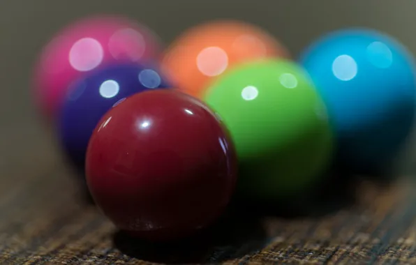 Macro, balls, colorful