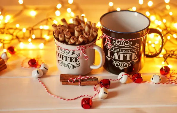 Christmas, cookies, Cup, decoration, cinnamon, tube, spices, Yarovoy Aleksandr