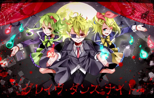 Girl, magic, web, guy, Vocaloid, Vocaloid, Kagamine Len, Kagamine Rin