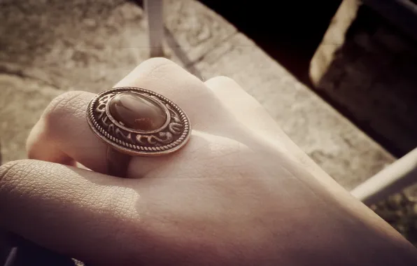 Stone, hand, ring, fingers, decoration