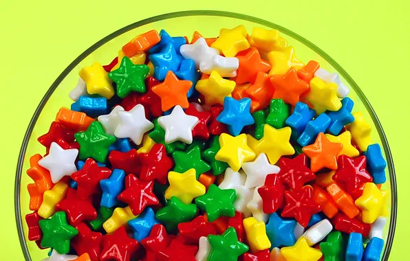Picture plate, candy, stars, diversity