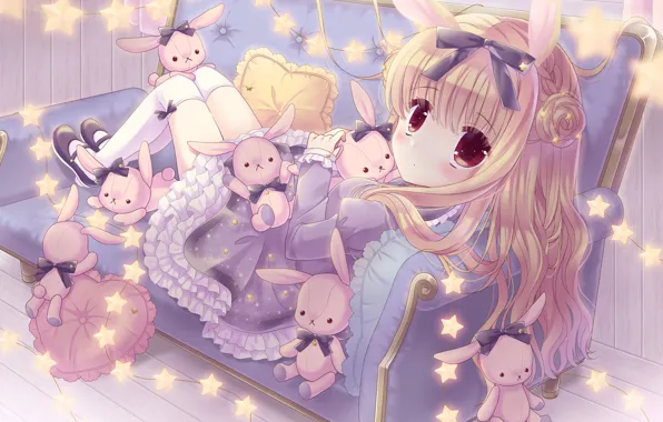 Picture rabbit, girl, Bunny
