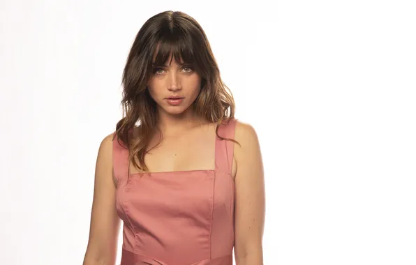Girl, white background, brown hair, beauty, detective, Thriller, Ana de Armas, Ana de Armas
