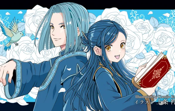 Art, girl, guy, Ascendance of a Bookworm, Power bookworm