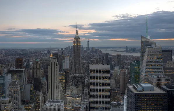 Picture building, New York, panorama, Manhattan, skyscrapers, Manhattan, New York City, Empire State Building