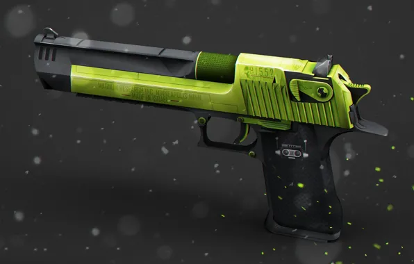 Dust, spark, grey background, desert eagle, workshop, cs go, gunsmith, green boost