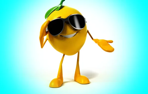 Picture smile, background, lemon, glasses, lemon, smile, background, glasses