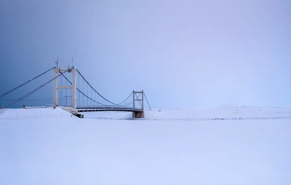 Picture winter, snow, bridge, Iceland