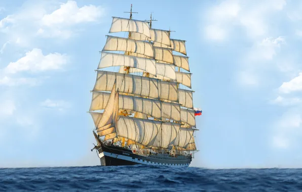 Picture Ship, Mast, Nose, Sails, Tank, Sailing Ship, Kruzenshtern, Bark