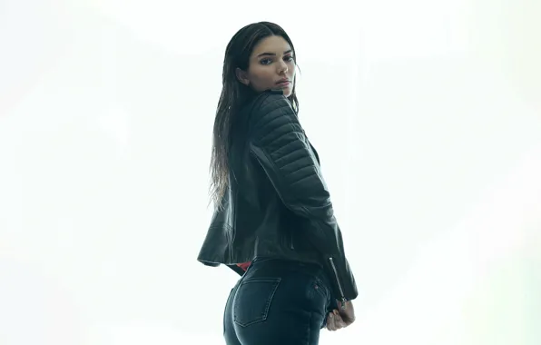 Picture look, girl, pose, photo, model, hair, jacket, beauty