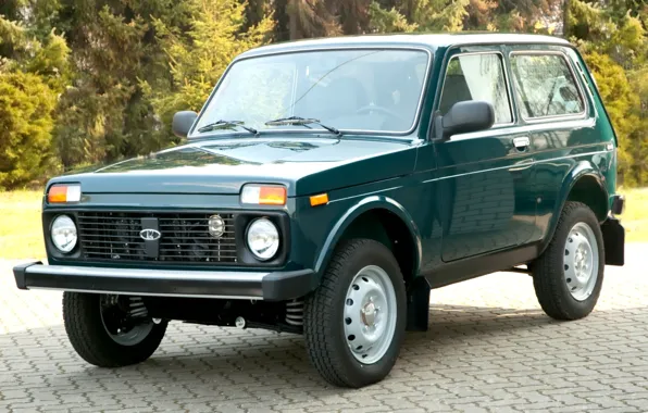 Forest, jeep, SUV, green, Lada, the front, Lada, 4x4