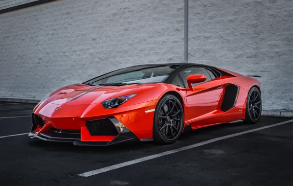 Picture Lamborghini, Orange, Vorsteiner, Aventador