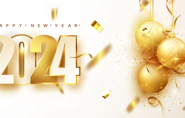 Wallpaper figures, New year, date, composition, 2024, New Year 2024 for ...