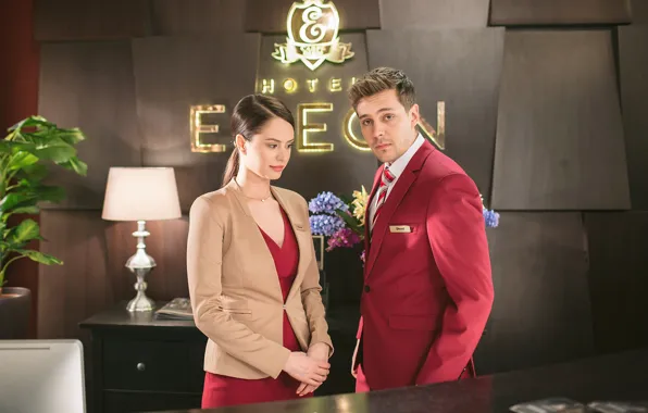 Picture look, girl, male, Milos Bikovich, Diana Pozharskaya, hotel Eleon