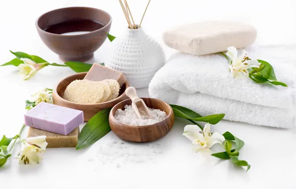 Towel, soap, Spa, sea salt