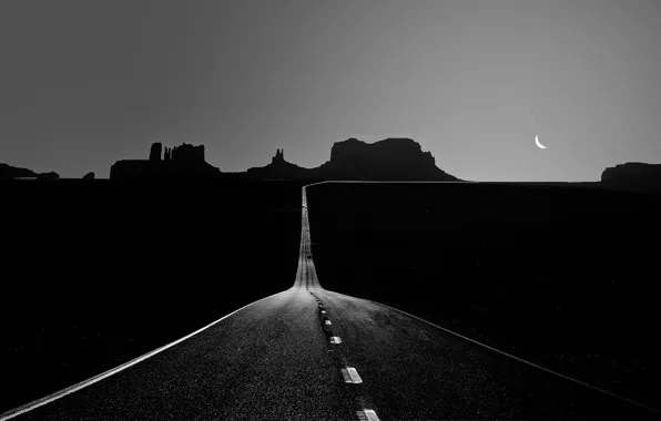 Road, The moon, valley, moon, road, valley, Wanda Li