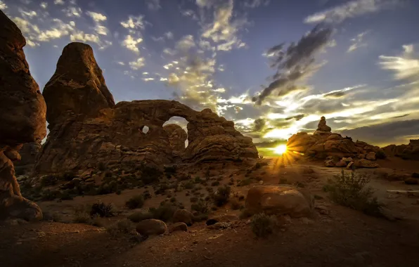 Sunset, Utah, USA, Arches National Park