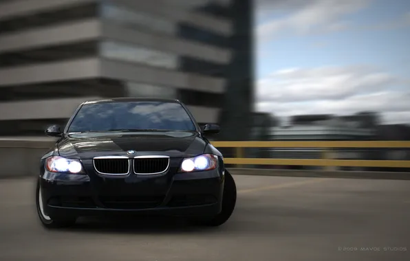Black, drift, BMW M3