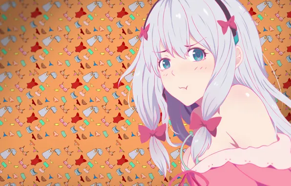 Look, background, girl, Eromanga Sensei