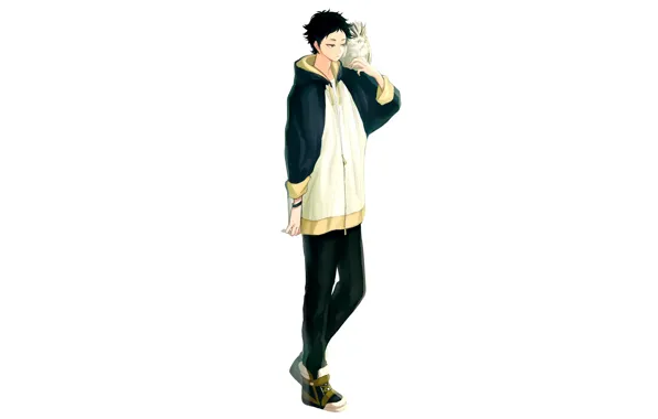 Owl, minimalism, guy, Volleyball, Haikyuu, Akaashi Keiji