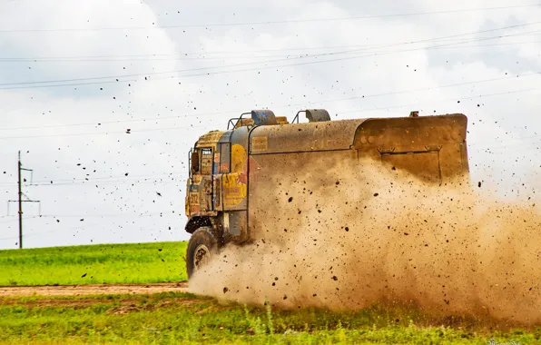 The sky, Dust, Sport, Speed, Truck, Race, Master, Beauty