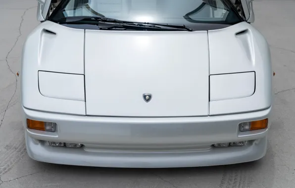 White, Lamborghini, Lambo, front view, Diablo, Lamborghini Diablo