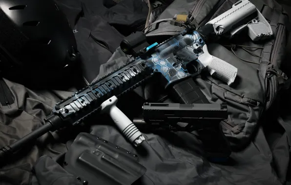 Gun, weapons, background, Glock, assault rifle, self-loading