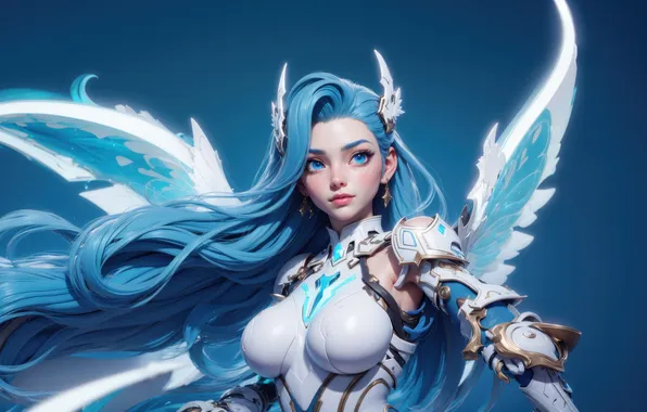 Picture girl, armor, angel