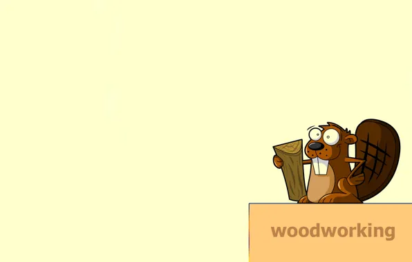 Tree, animal, the inscription, minimalism, tail, beaver, beaver, woodworking