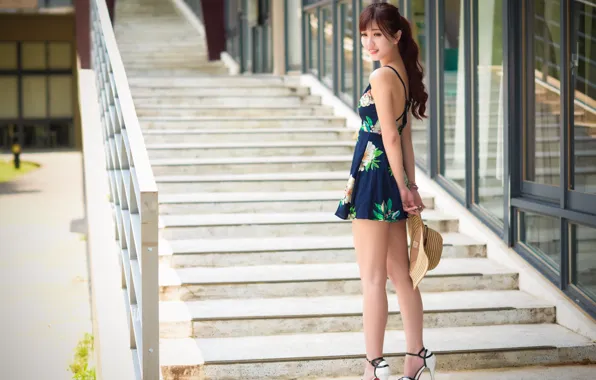 Picture girl, pose, Asian